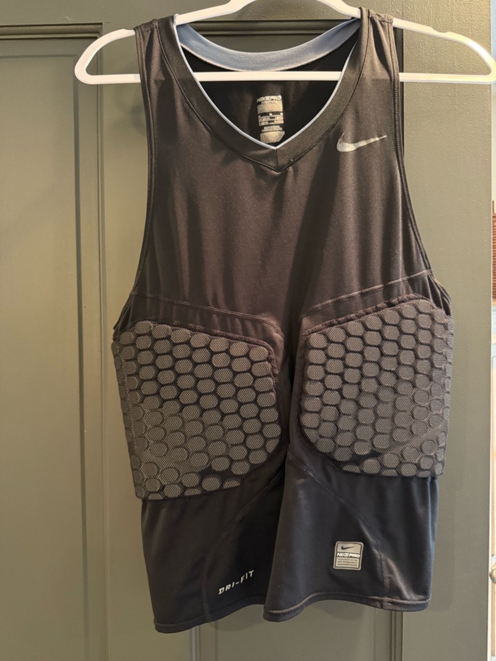 Nike Black Padded Training Tank with Gray Hex Panels
